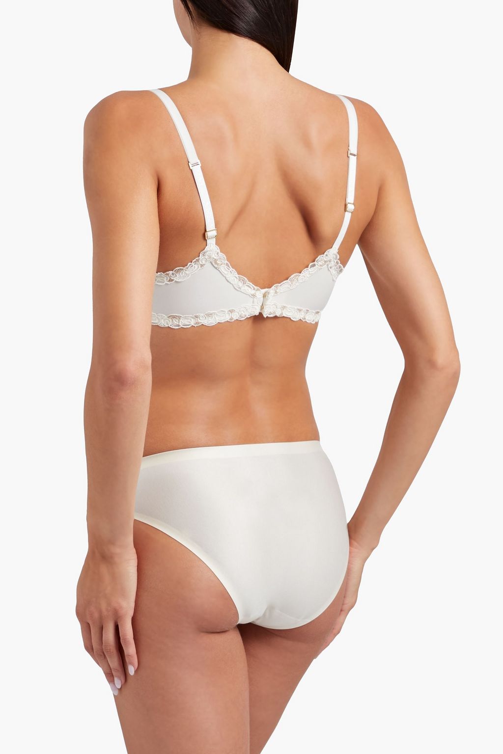 LA PERLA Embroidered tulle and jersey underwired balconette bra