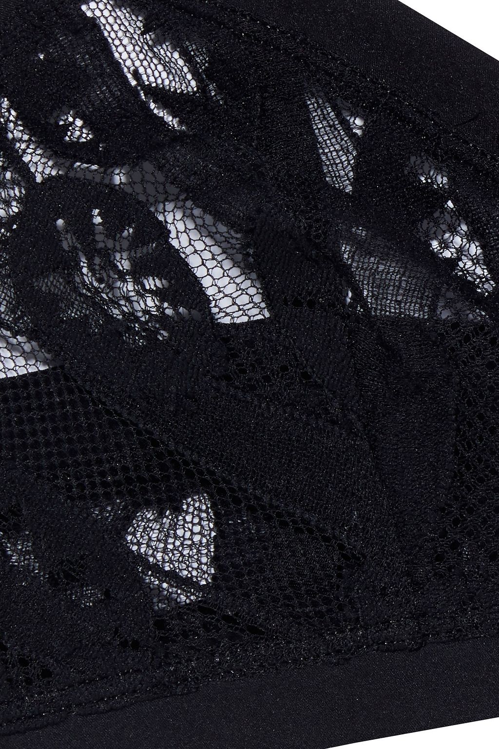 ERES Crepe de chine-trimmed stretch-lace triangle bra