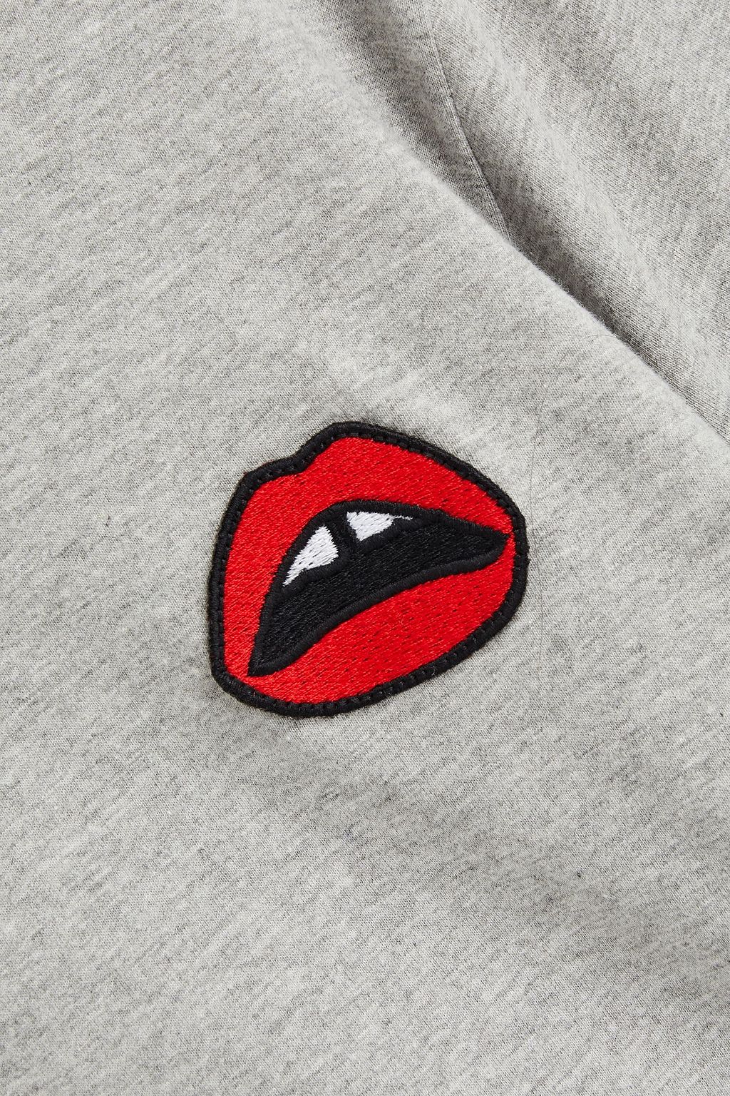 MARKUS LUPFER Lara Lip Alex appliquéd cotton-jersey T-shirt