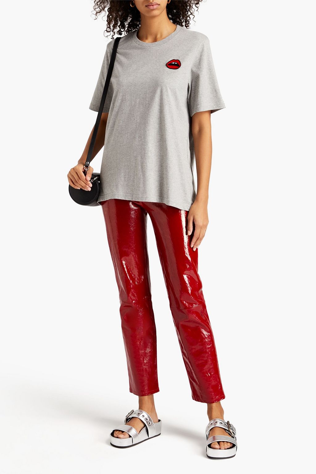 MARKUS LUPFER Lara Lip Alex appliquéd cotton-jersey T-shirt