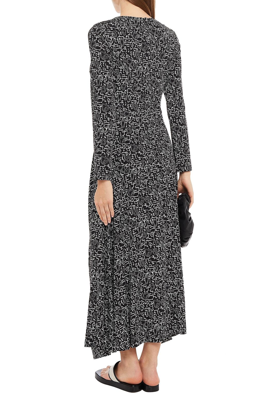ROSETTA GETTY Twisted printed stretch-jersey maxi dress
