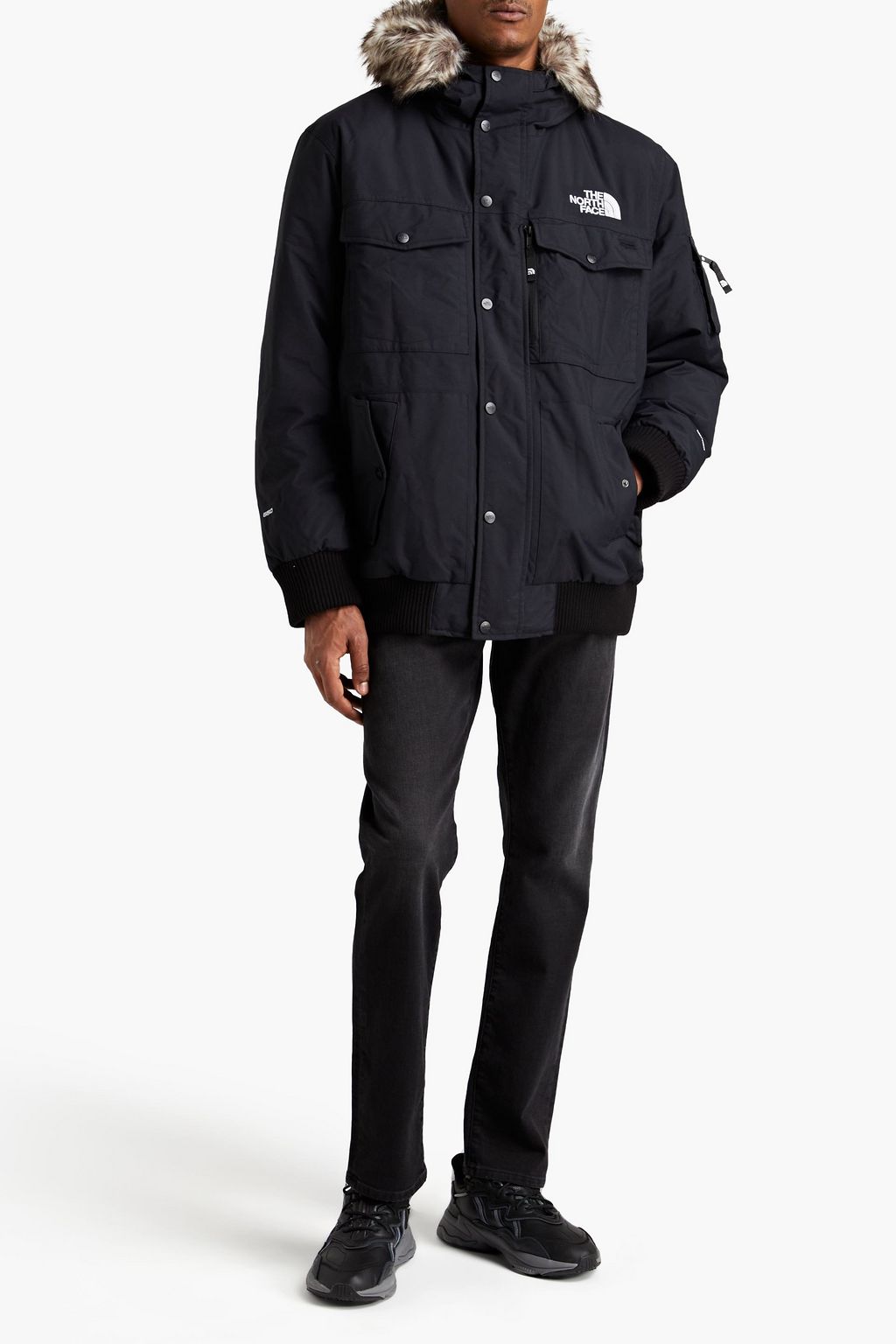 THE NORTH FACE Faux fur-trimmed embroidered shell jacket