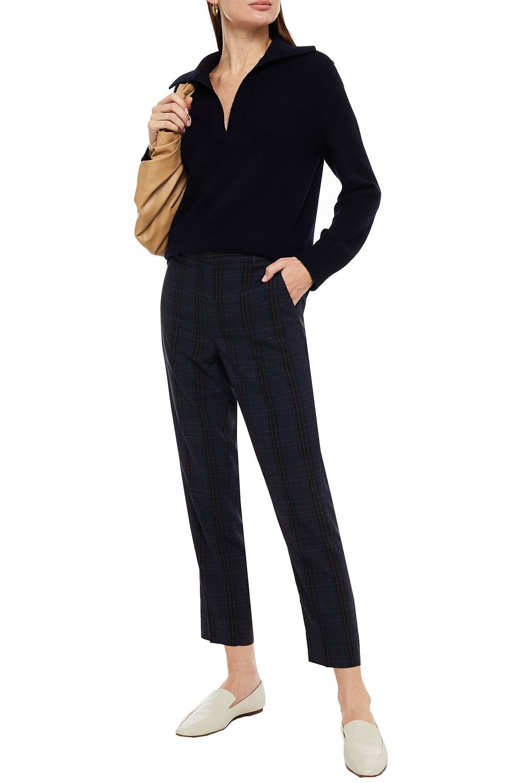 VINCE. Checked twill tapered pants