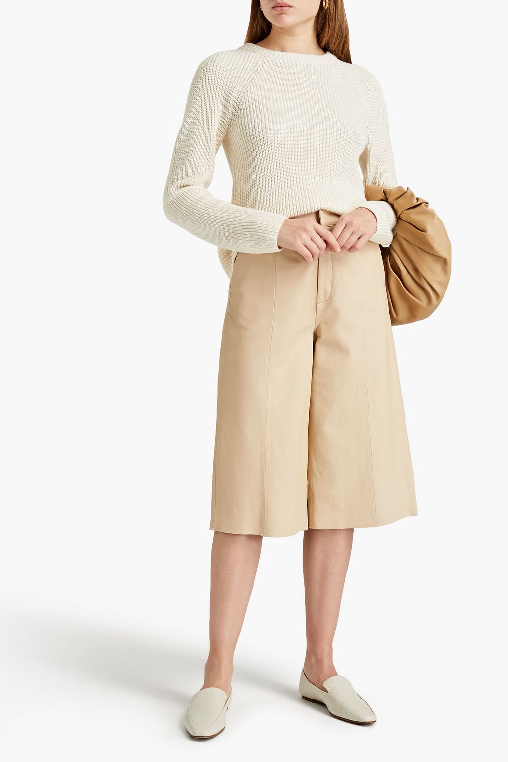VINCE. Ribbed cotton and cashmere-blend sweater