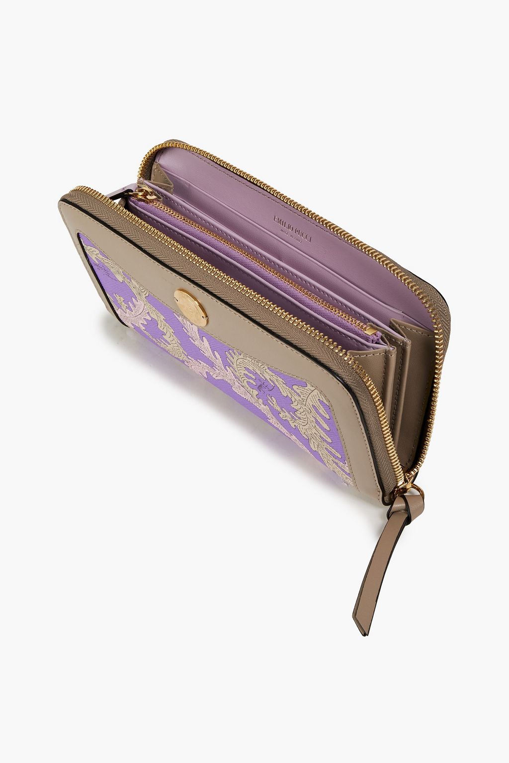 PUCCI Printed coated canvas and leather wallet