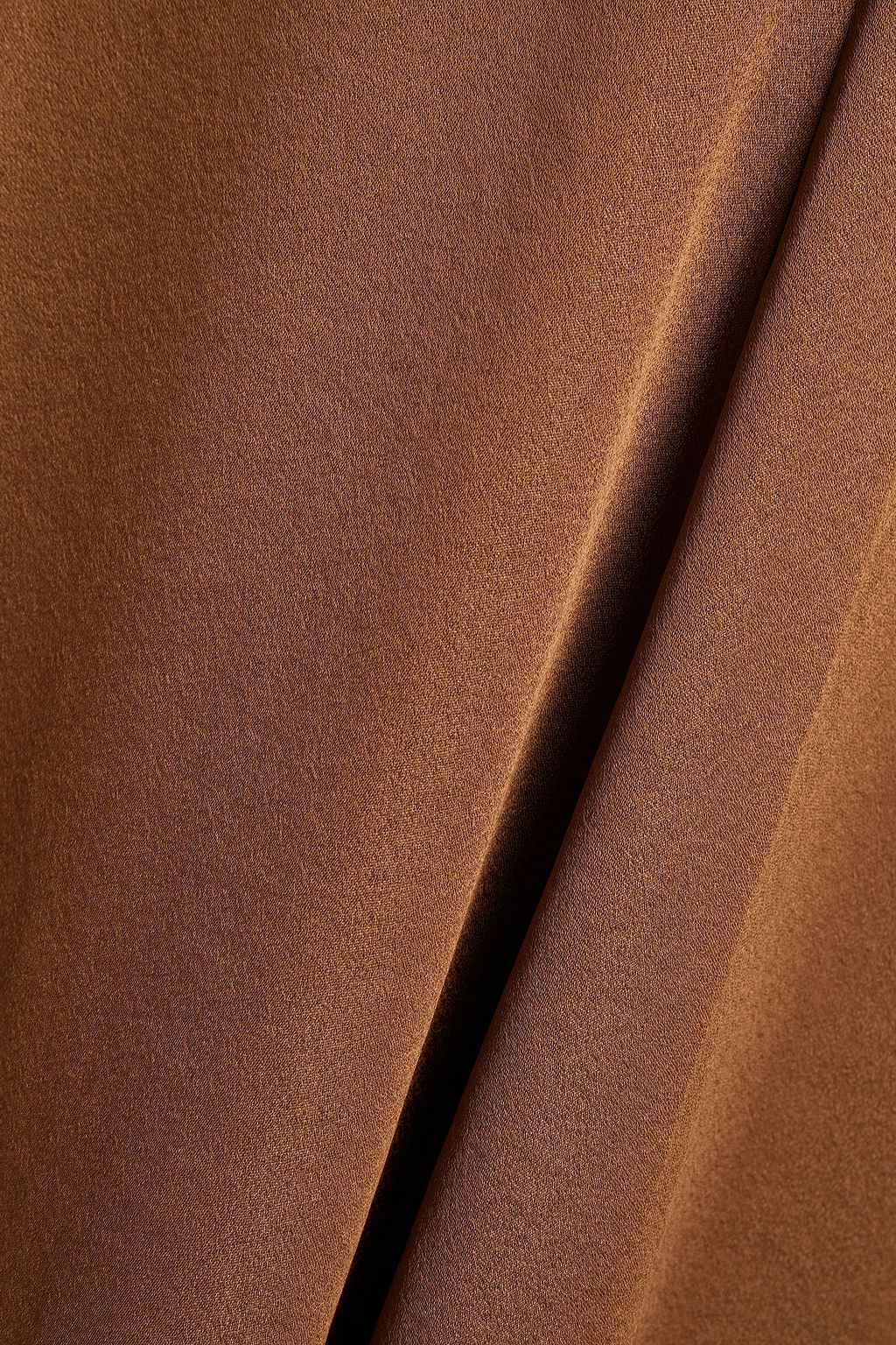VINCE. Satin-crepe midi skirt