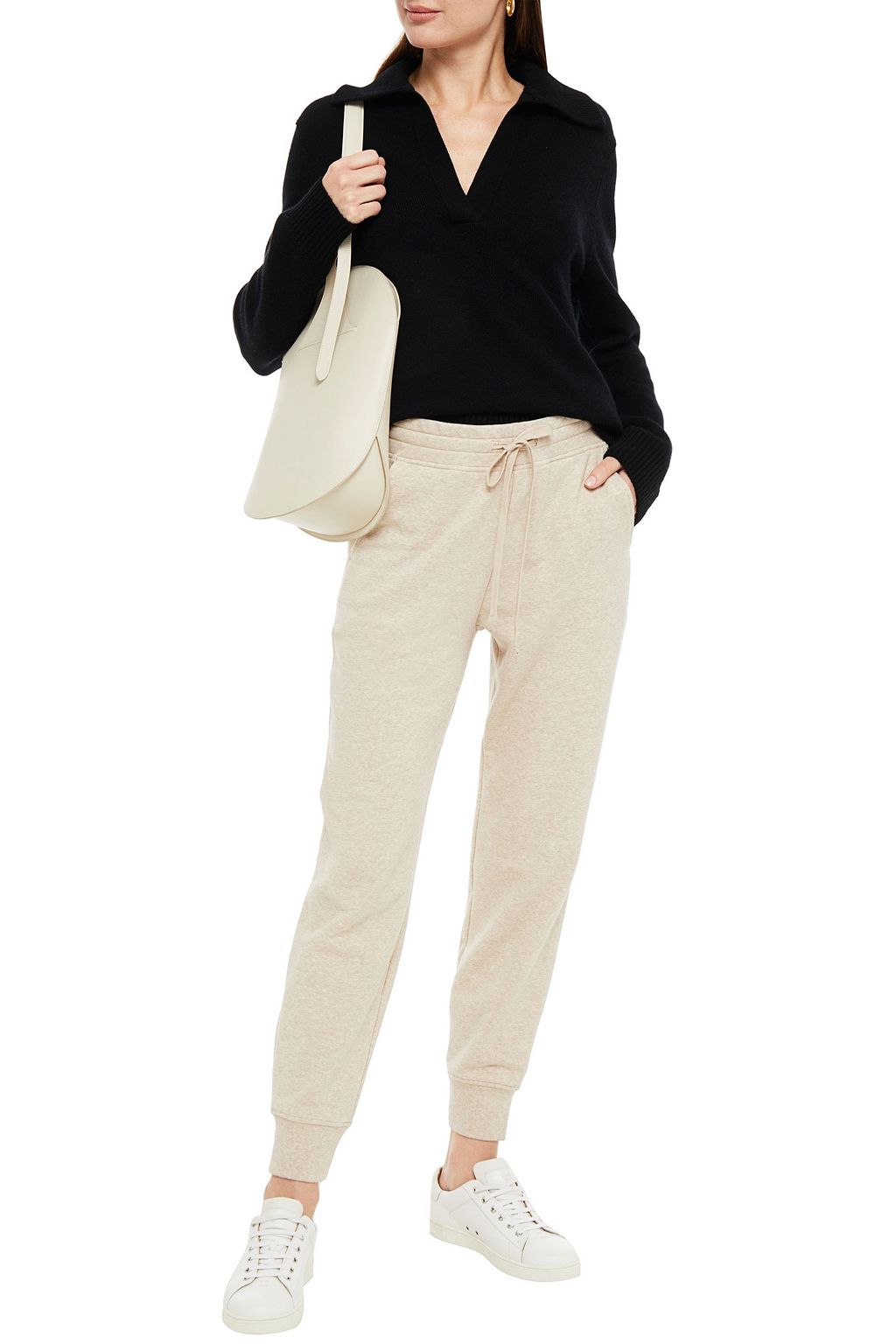 VINCE. Mélange French cotton-blend terry track pants