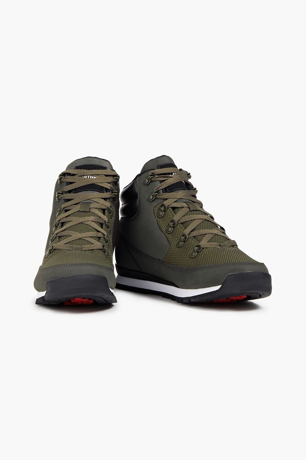 THE NORTH FACE Leather-trimmed mesh and suede hiking boots