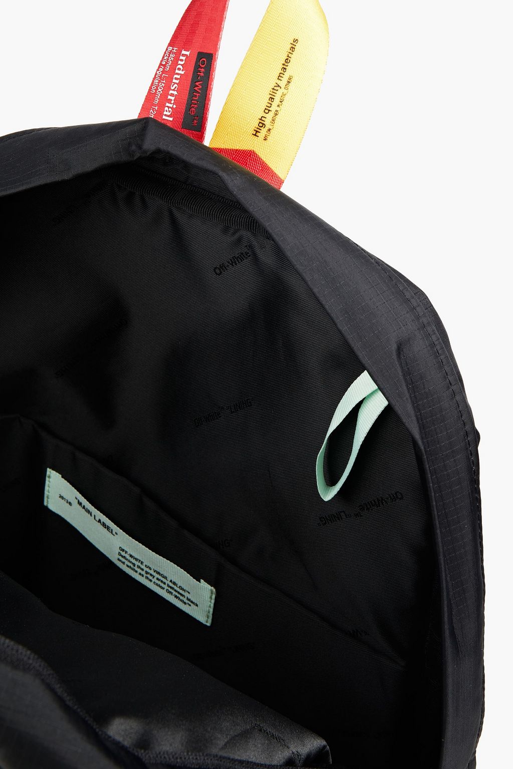 OFF-WHITE™ ロゴアップリケ付き メッシュパネル シェル加工生地 バックパック