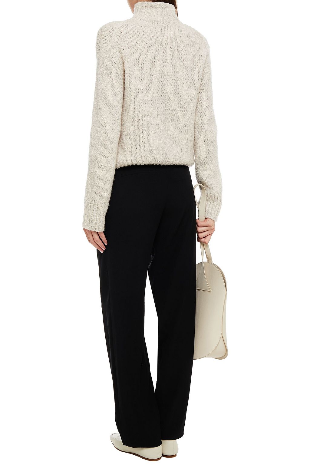 VINCE. Bouclé-knit wool, cashmere and silk-blend turtleneck sweater