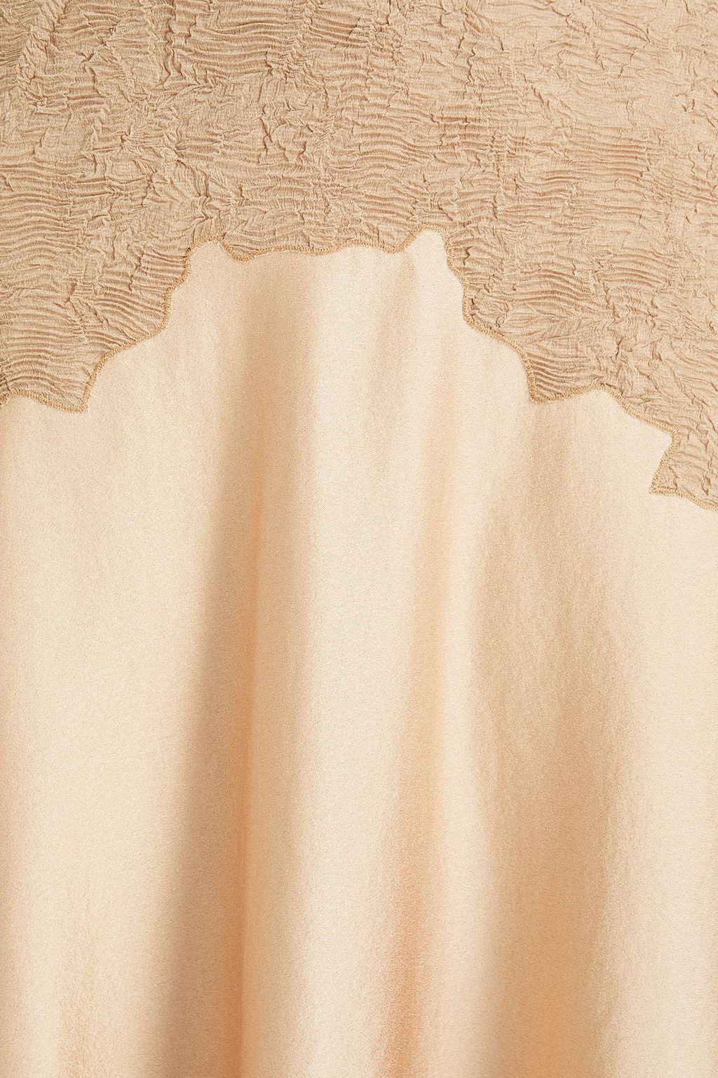 VINCE. Paneled plissé satin and georgette midi skirt