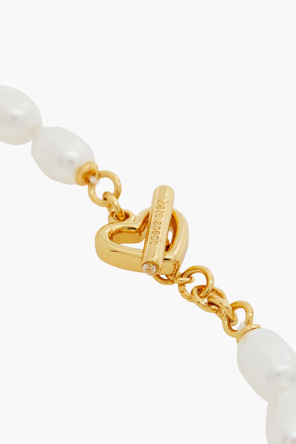 KATE SPADE NEW YORK Goldfarbenes Armband mit Kristallen und Perlen