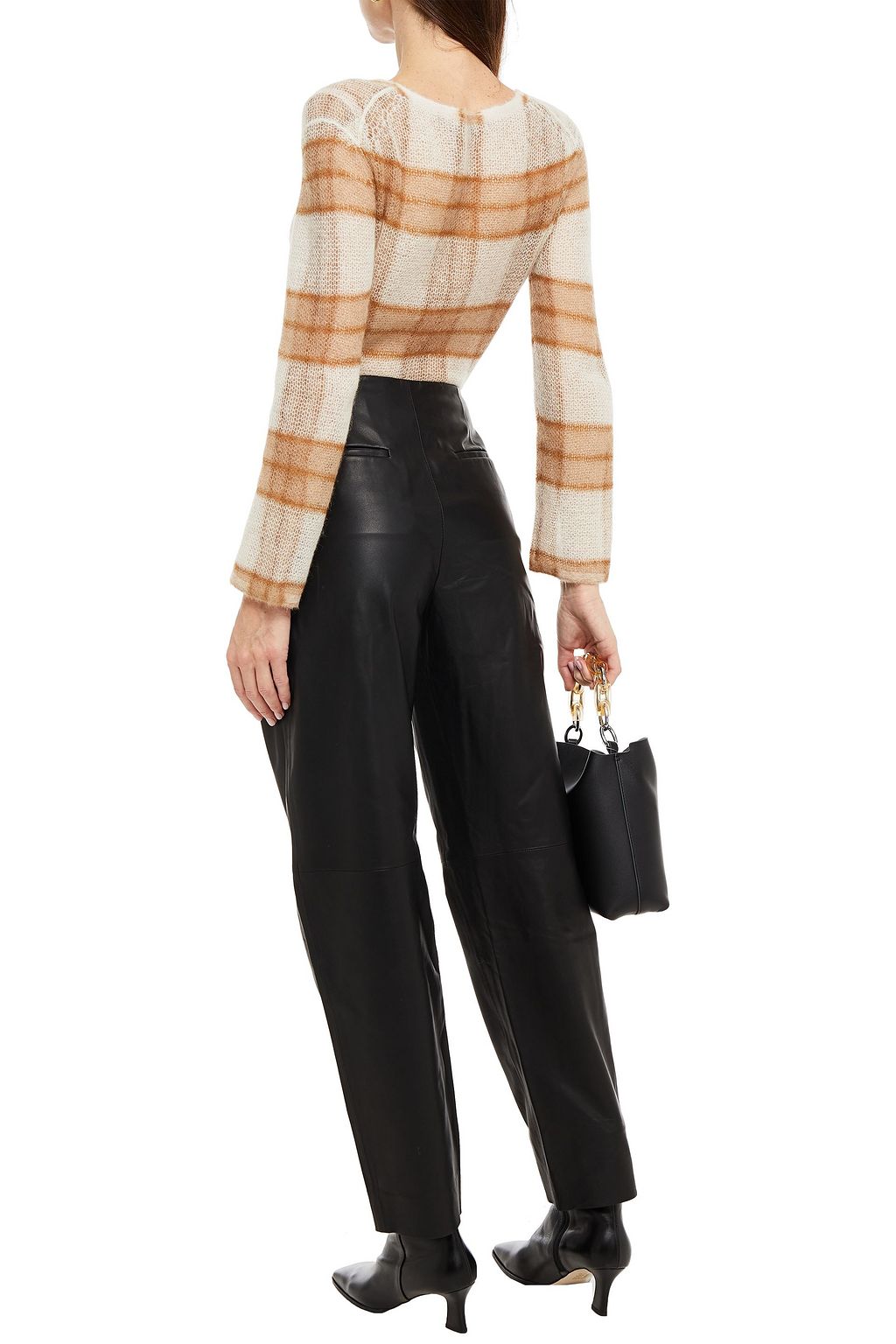 VINCE. Pleated leather tapered pants