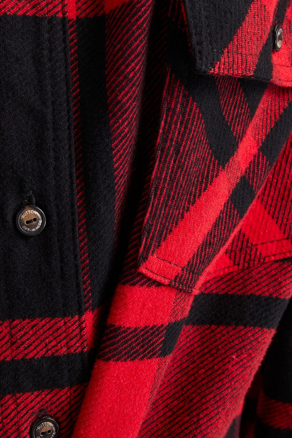 OFF-WHITE™ Bead-embellished checked cotton-blend twill shirt