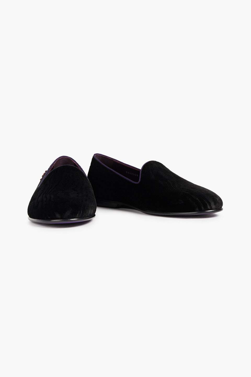 Dolce & Gabbana Man Embellished Velvet And Moire Loafers In Black