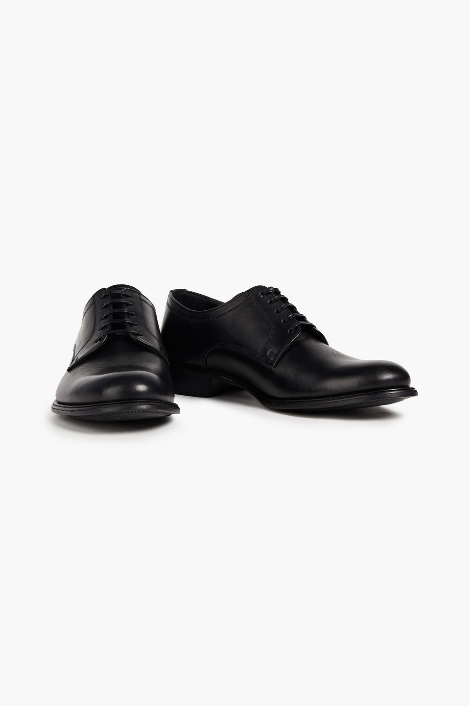 Dolce & Gabbana Man Leather Derby Shoes In Black