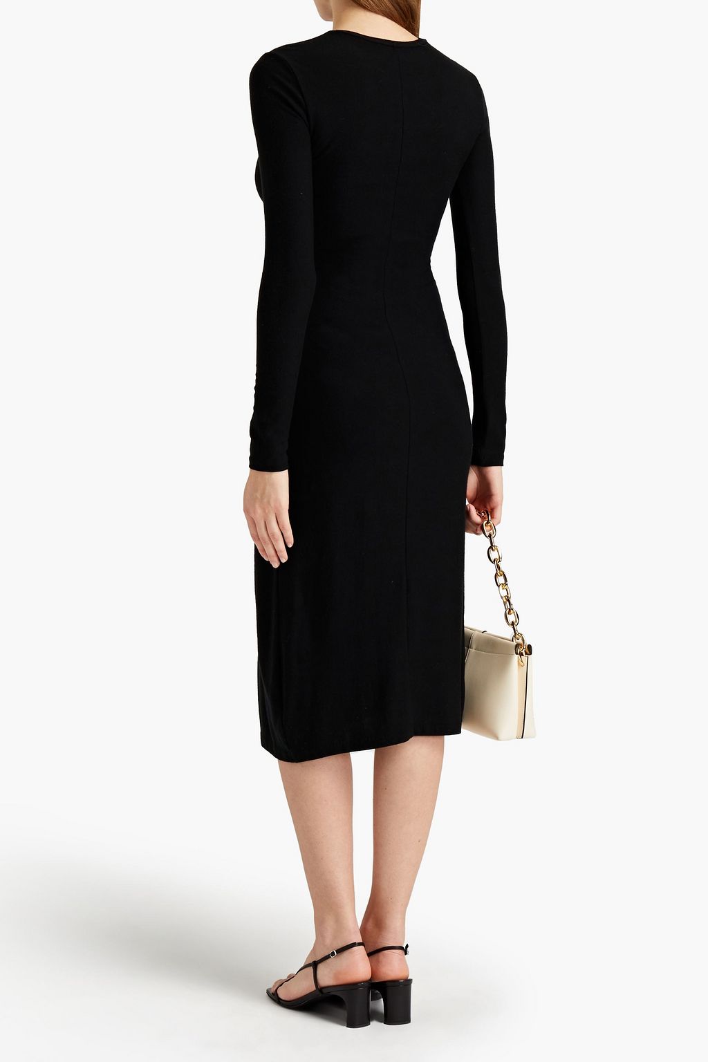 VINCE. Wrap-effect Lyocell-blend jersey midi dress | THE OUTNET