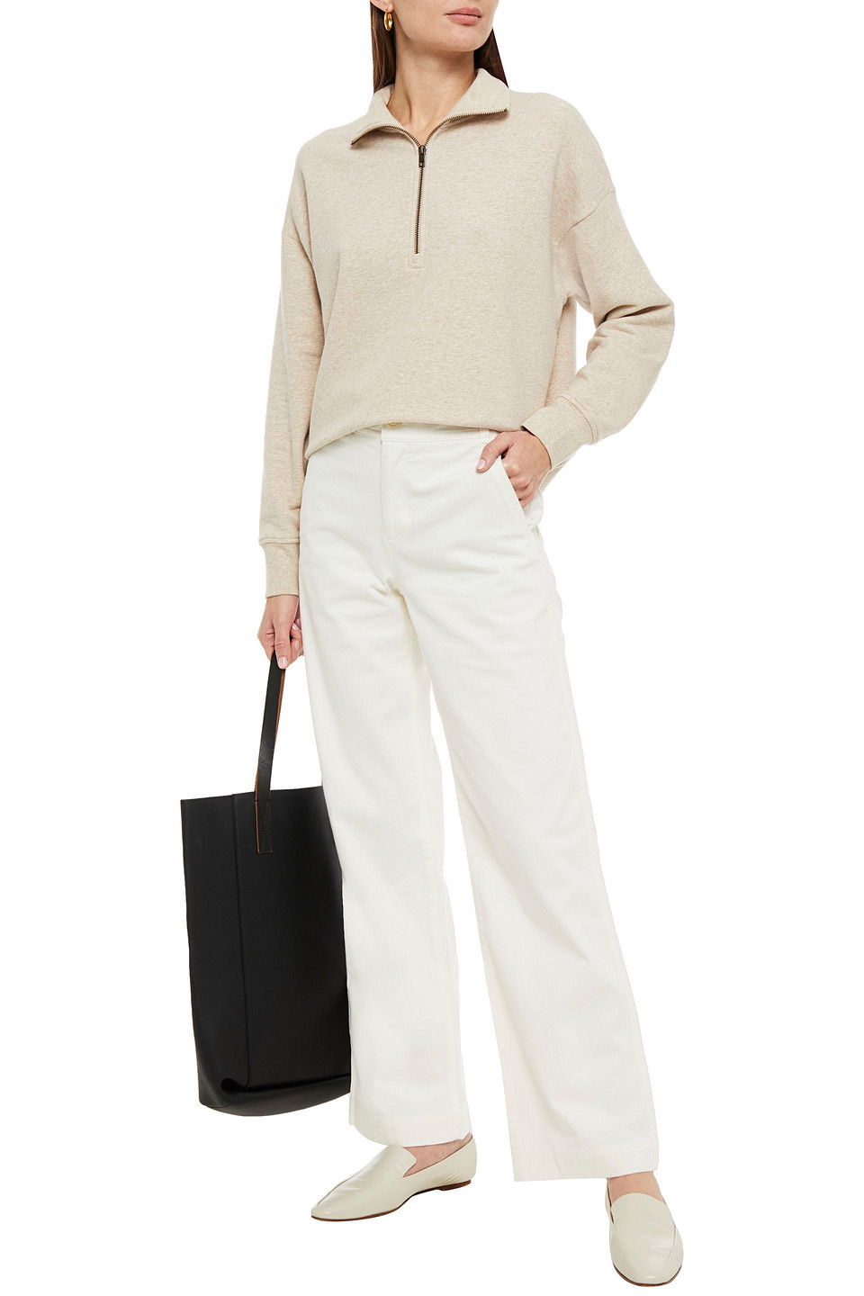 Vince Cotton-blend Twill Straight-leg Trousers In Blue