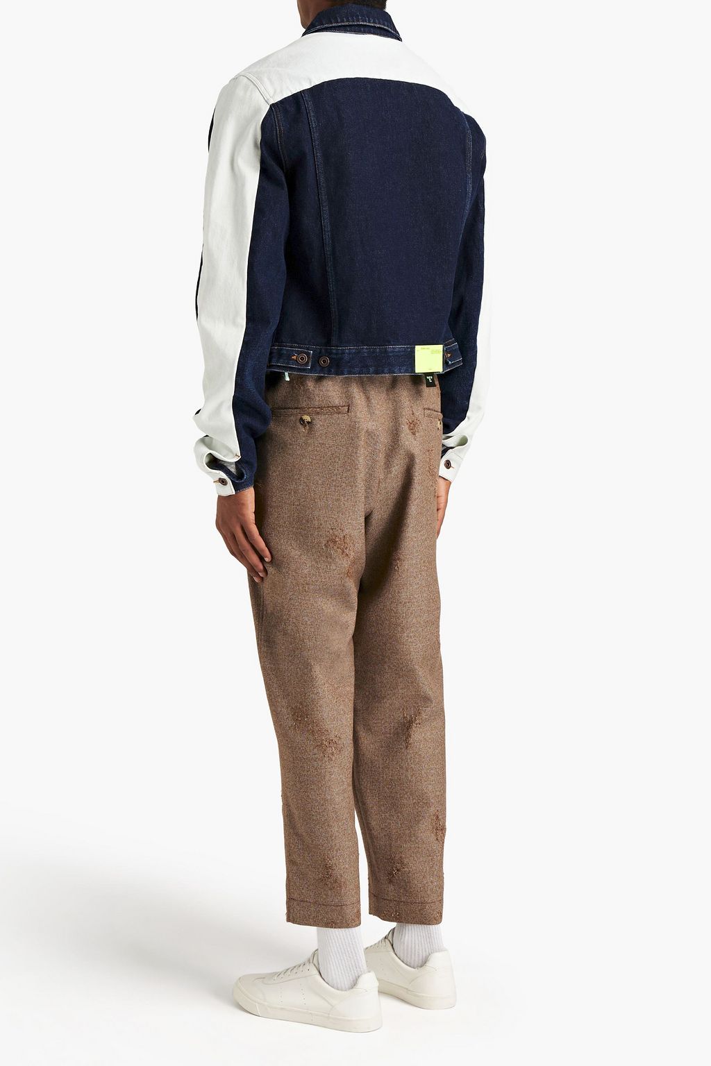 OFF-WHITE™ Logo-appliquéd two-tone denim jacket
