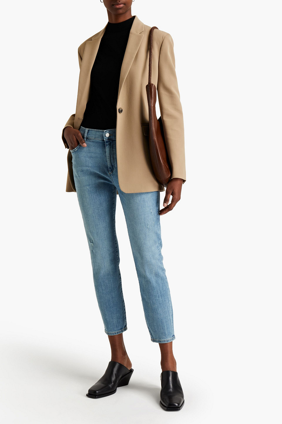 Dl1961 Florence Cropped Distressed High-rise Skinny-leg Jeans