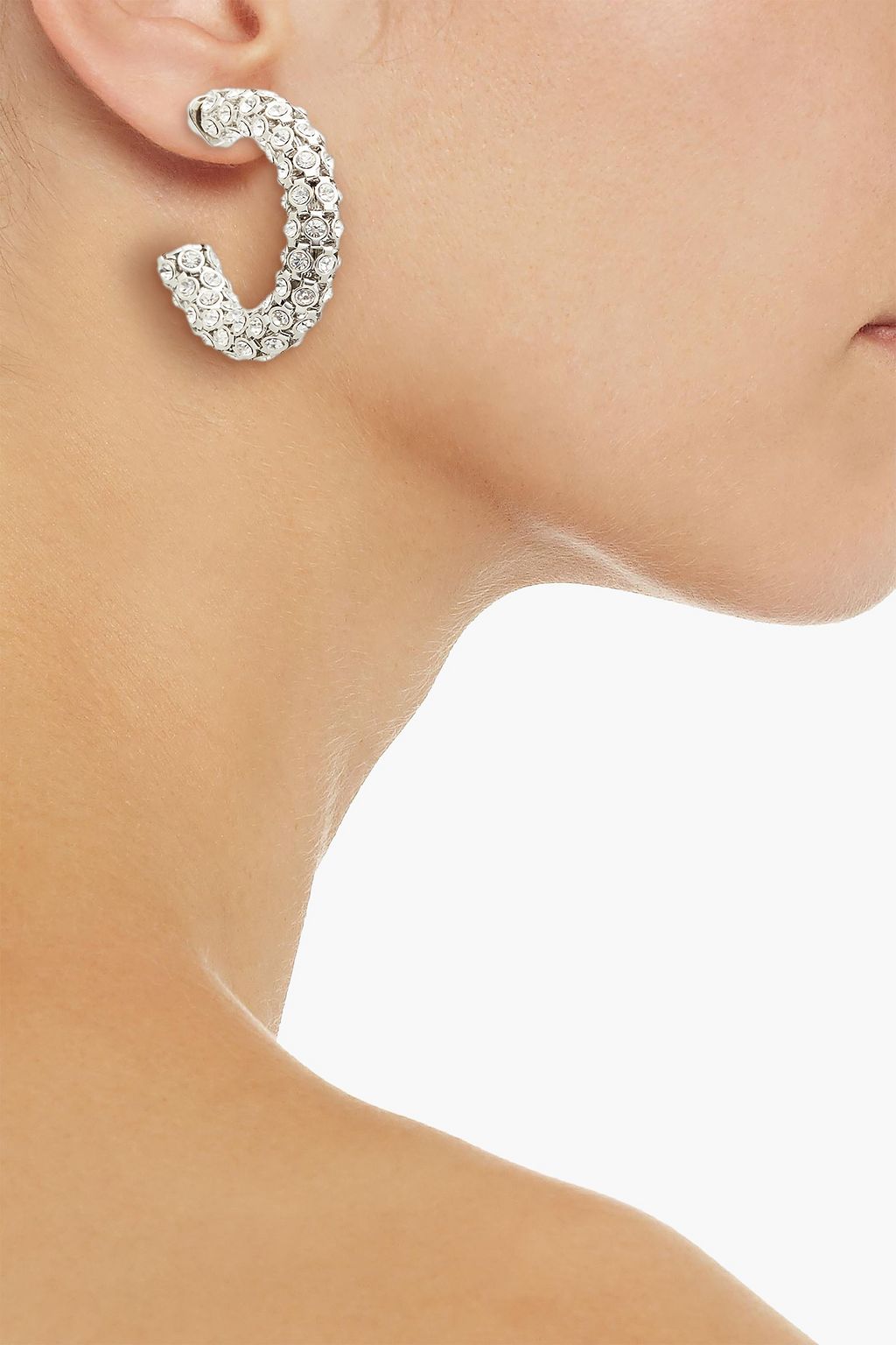 KATE SPADE NEW YORK Silver-tone cubic zirconia hoop earrings