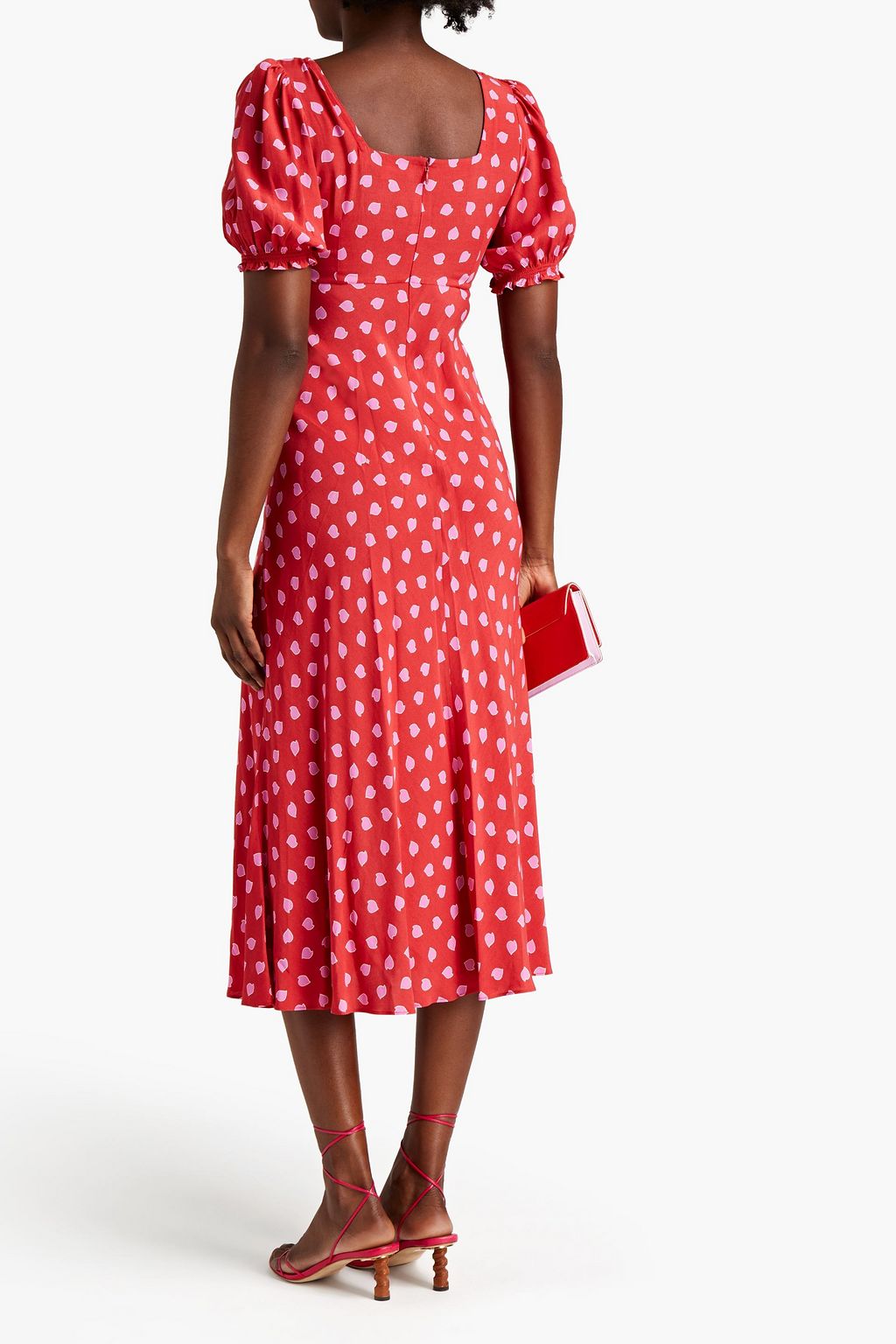 DIANE VON FURSTENBERG Jade ruched polka-dot mousseline midi dress