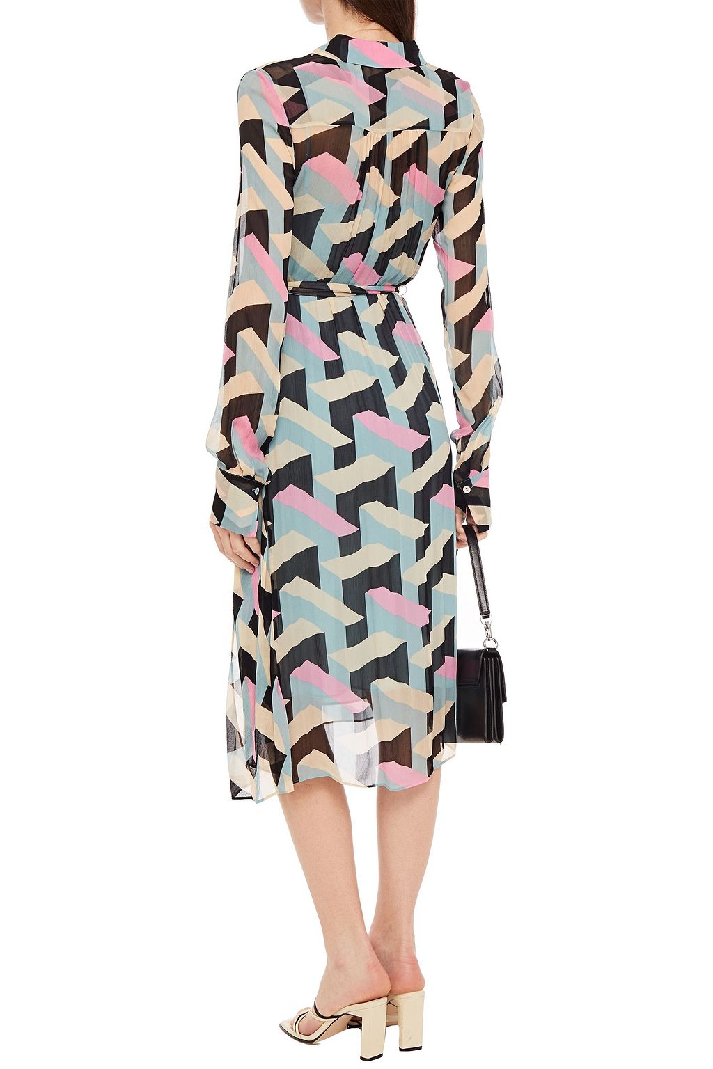 DIANE VON FURSTENBERG Dana printed crepon midi shirt dress