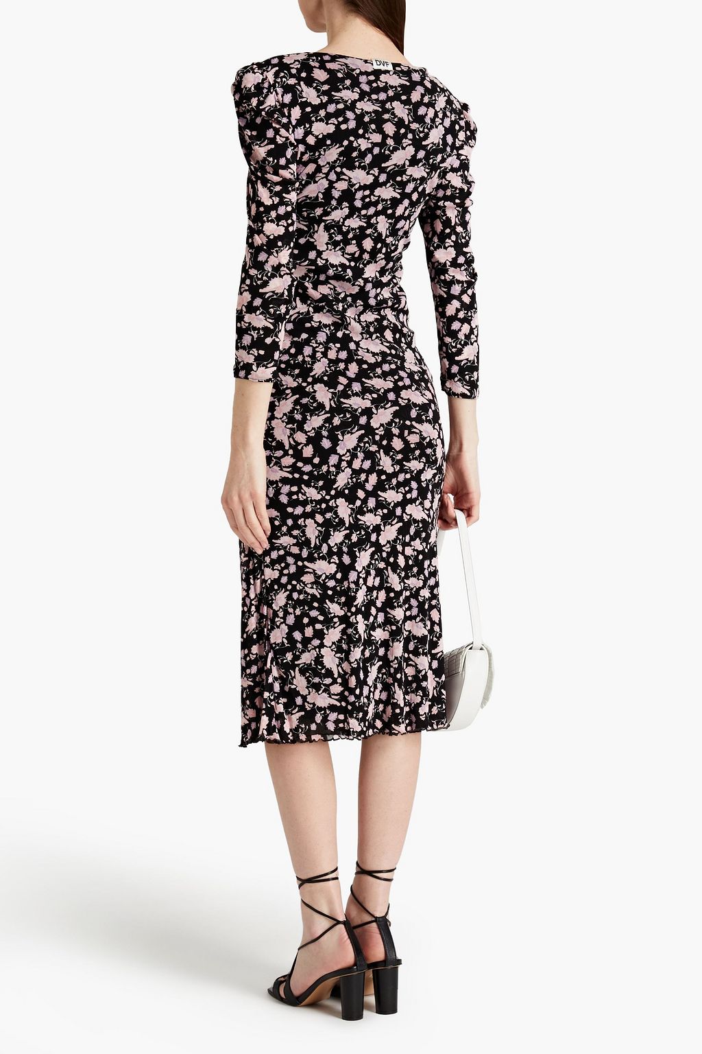 DIANE VON FURSTENBERG Barbara reversible ruched floral-print mesh midi dress