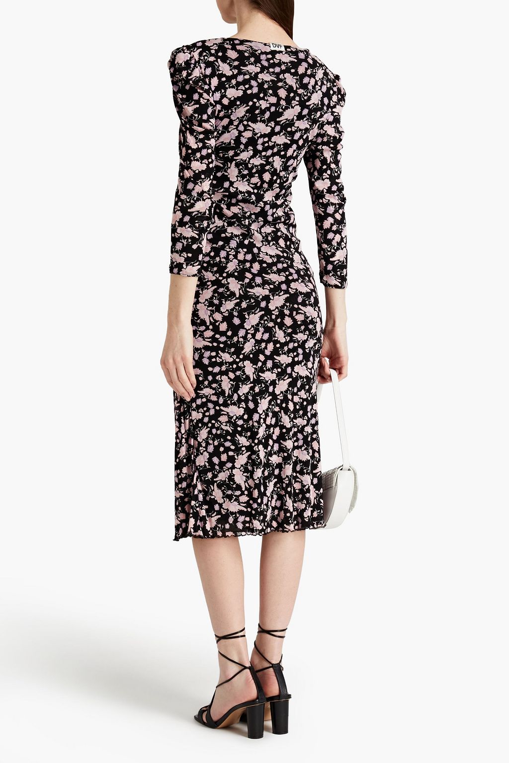 DIANE VON FURSTENBERG Barbara reversible ruched floral-print mesh midi ...