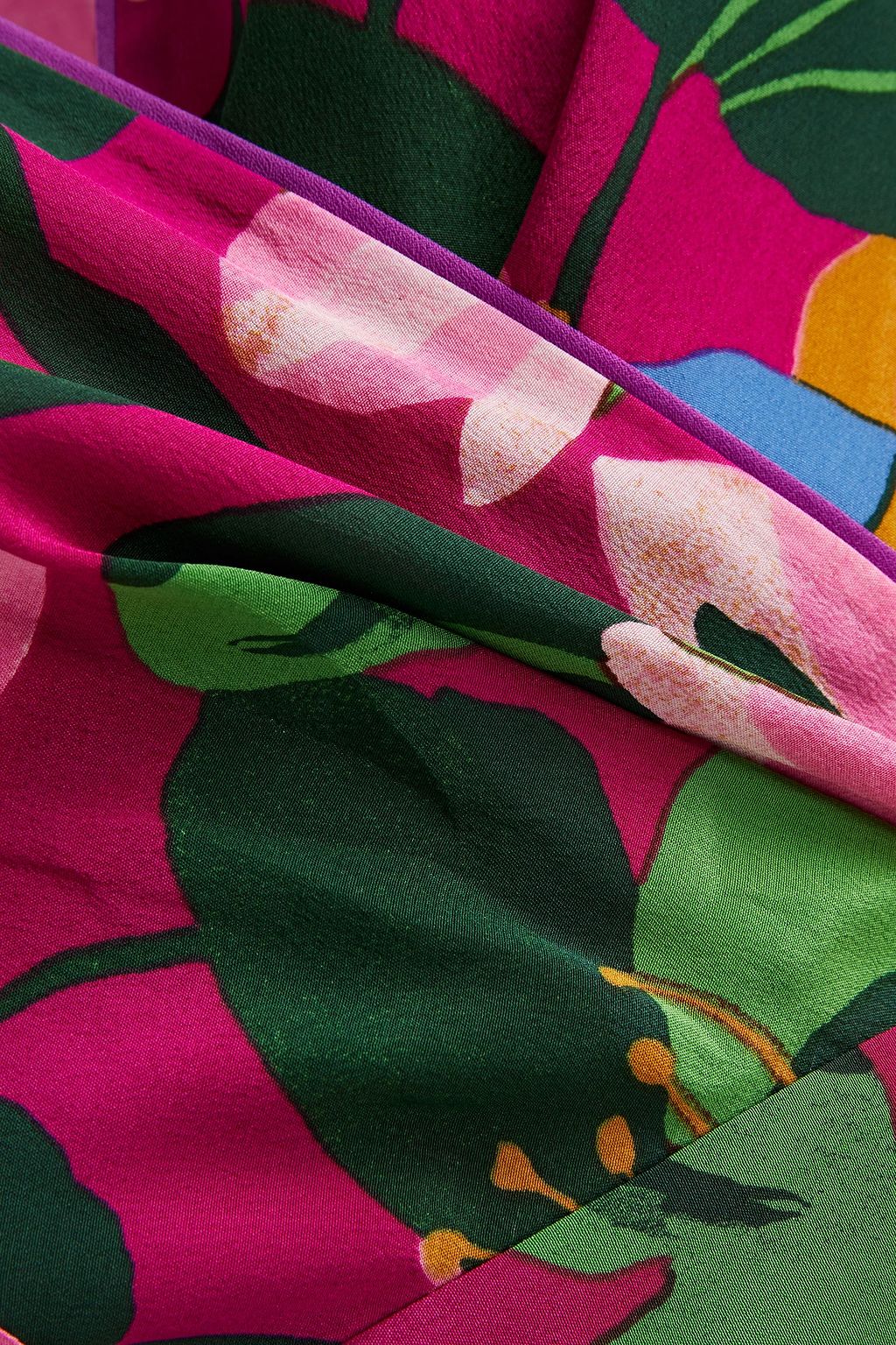 DIANE VON FURSTENBERG Irene floral-print silk-crepon and crepe de chine blouse