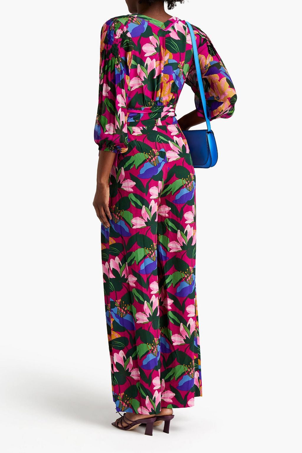 DIANE VON FURSTENBERG Irene floral-print silk-crepon and crepe de chine blouse