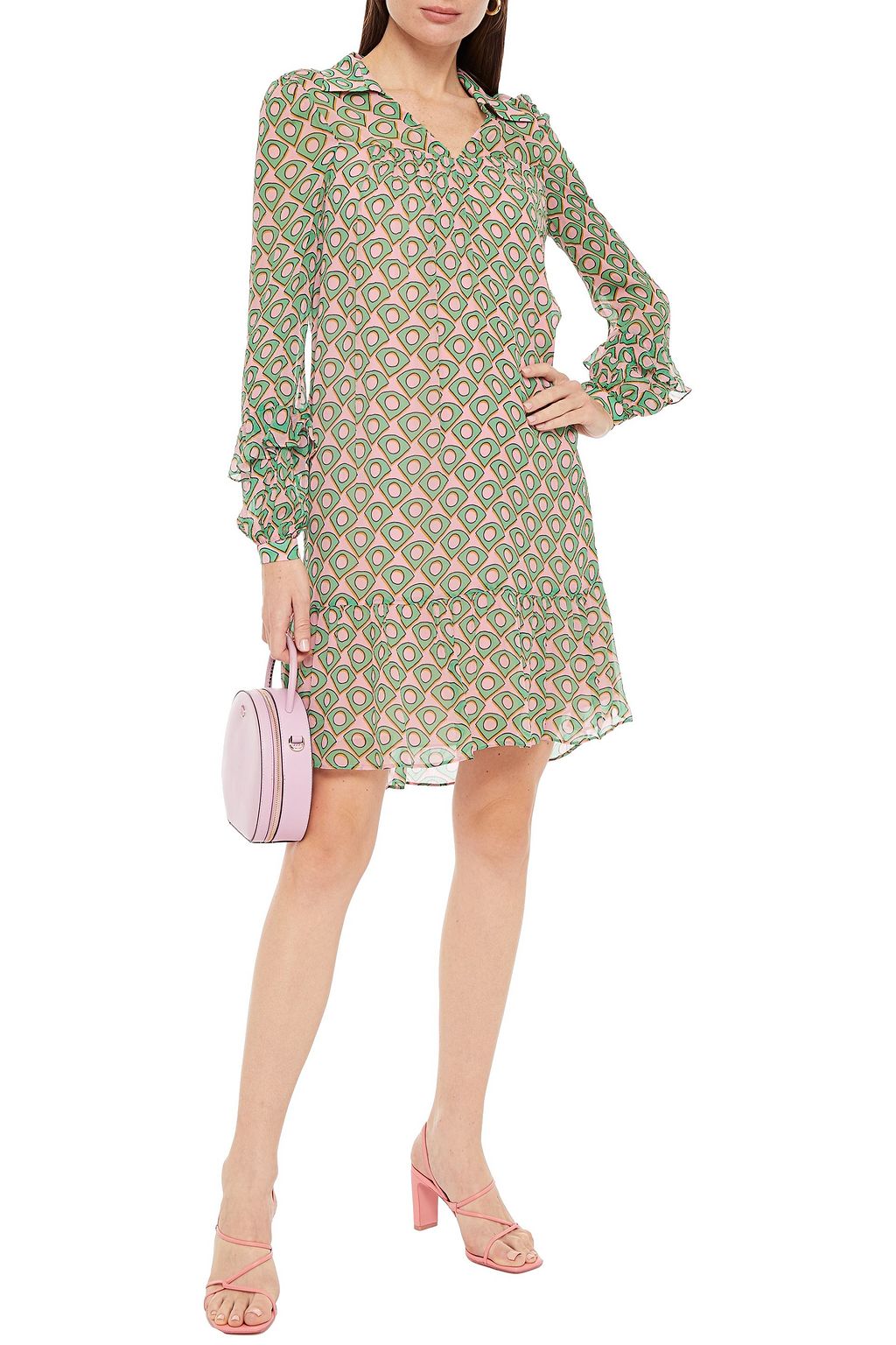 DIANE VON FURSTENBERG Heidi gathered printed crepon dress
