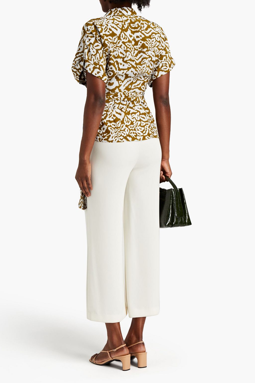 DIANE VON FURSTENBERG Printed washed-silk wrap top