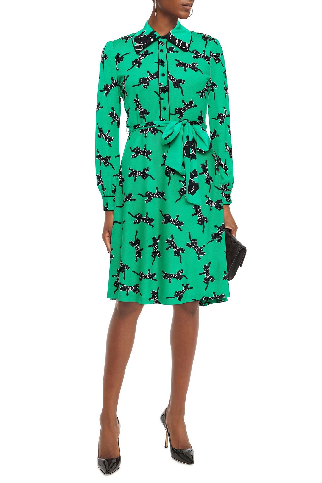 DIANE VON FURSTENBERG Milly printed silk-jersey and crepe de chine dress