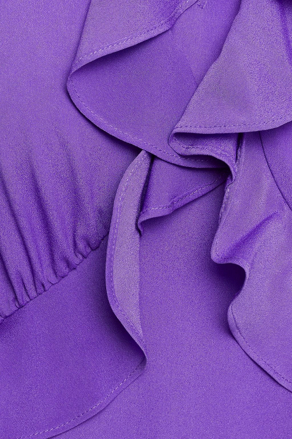 DIANE VON FURSTENBERG Jill asymmetric ruffled crepe de chine dress