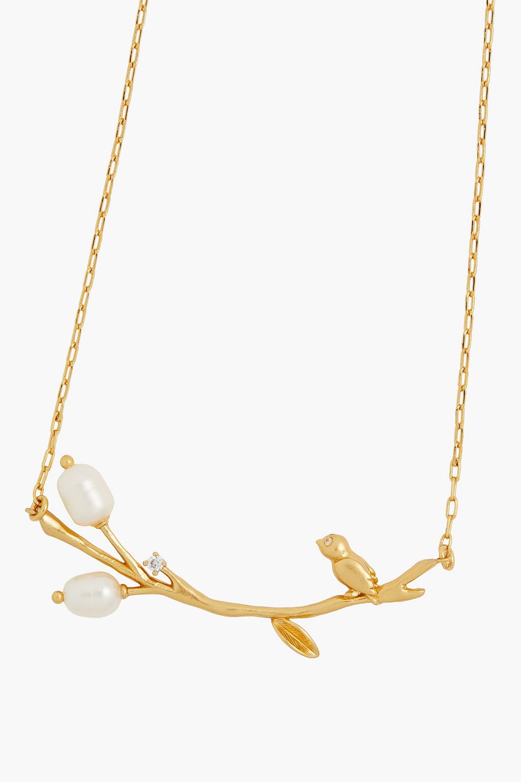 KATE SPADE NEW YORK Goldfarbene Kette mit Kristallen und Perlen