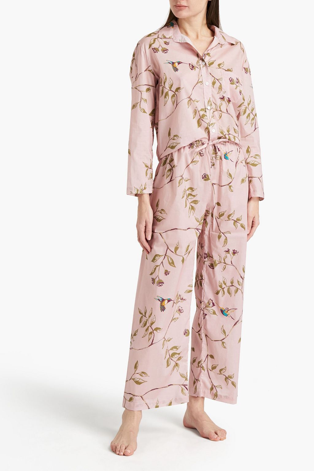 POUR LES FEMMES Printed cotton pajama set