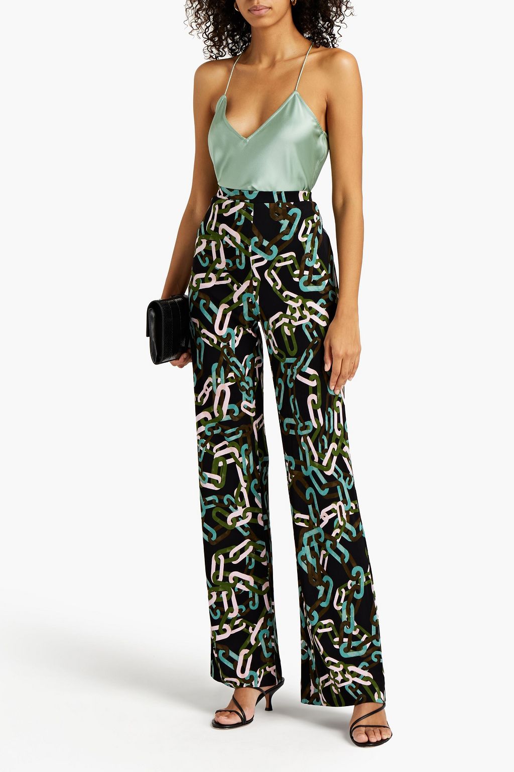 DIANE VON FURSTENBERG Caspian printed stretch-jersey flared pants