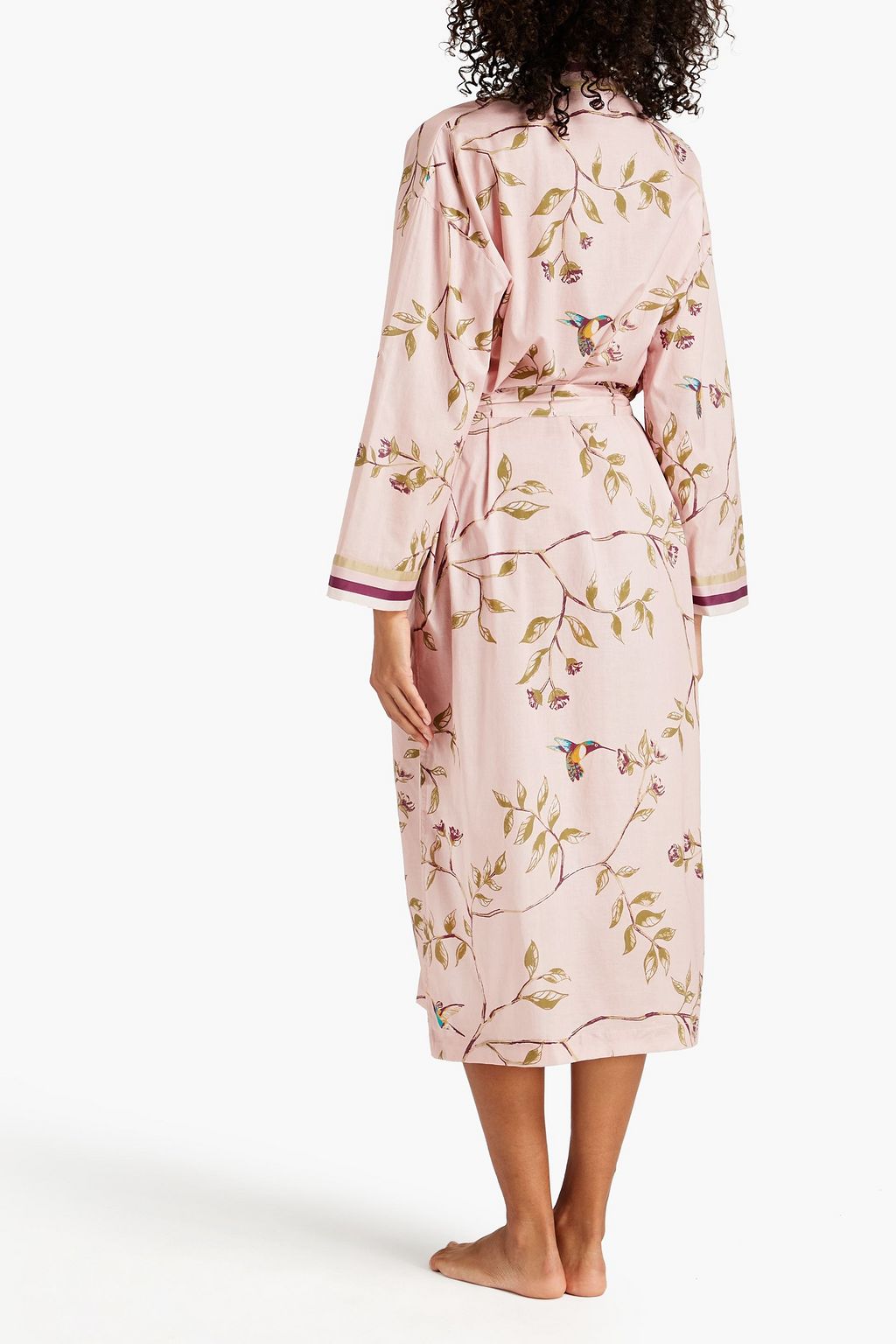 POUR LES FEMMES Printed cotton-poplin robe