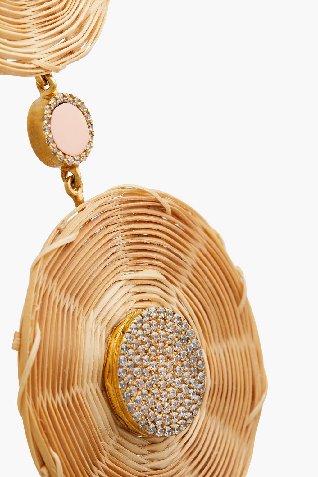 JOANNA LAURA CONSTANTINE Gold-plated, enamel and straw earrings