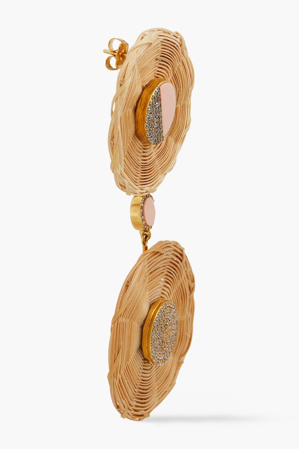 JOANNA LAURA CONSTANTINE Gold-plated, enamel and straw earrings