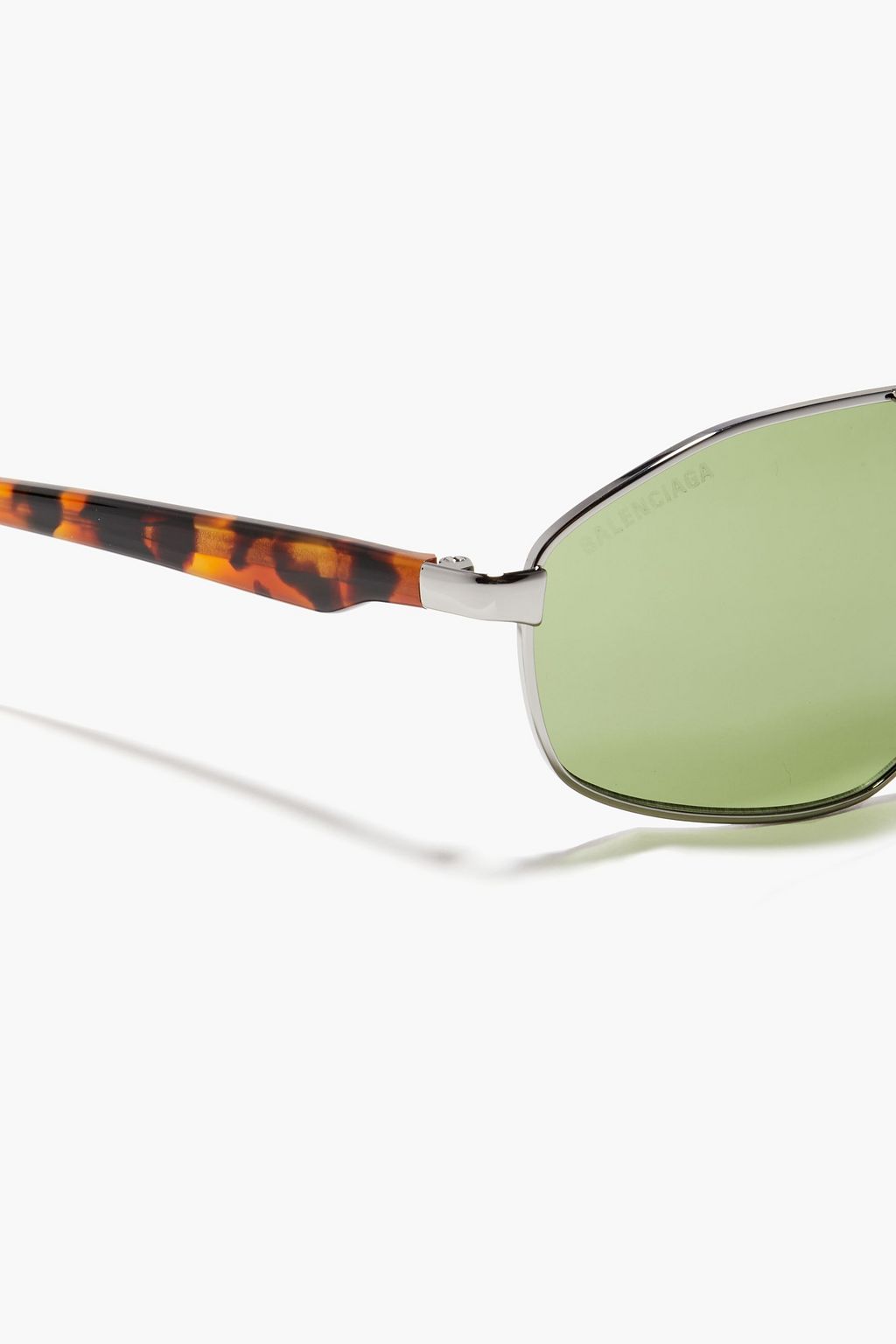 BALENCIAGA Aviator-style gunmetal-tone and tortoiseshell acetate sunglasses