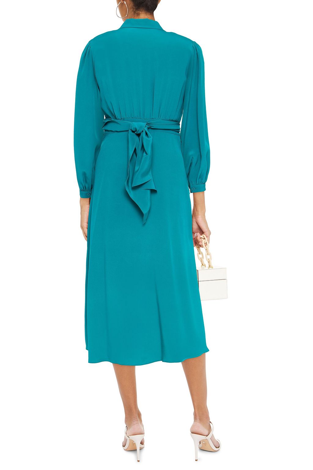 DIANE VON FURSTENBERG Stella Midikleid aus Crêpe de Chine aus Seide mit Wickeleffekt