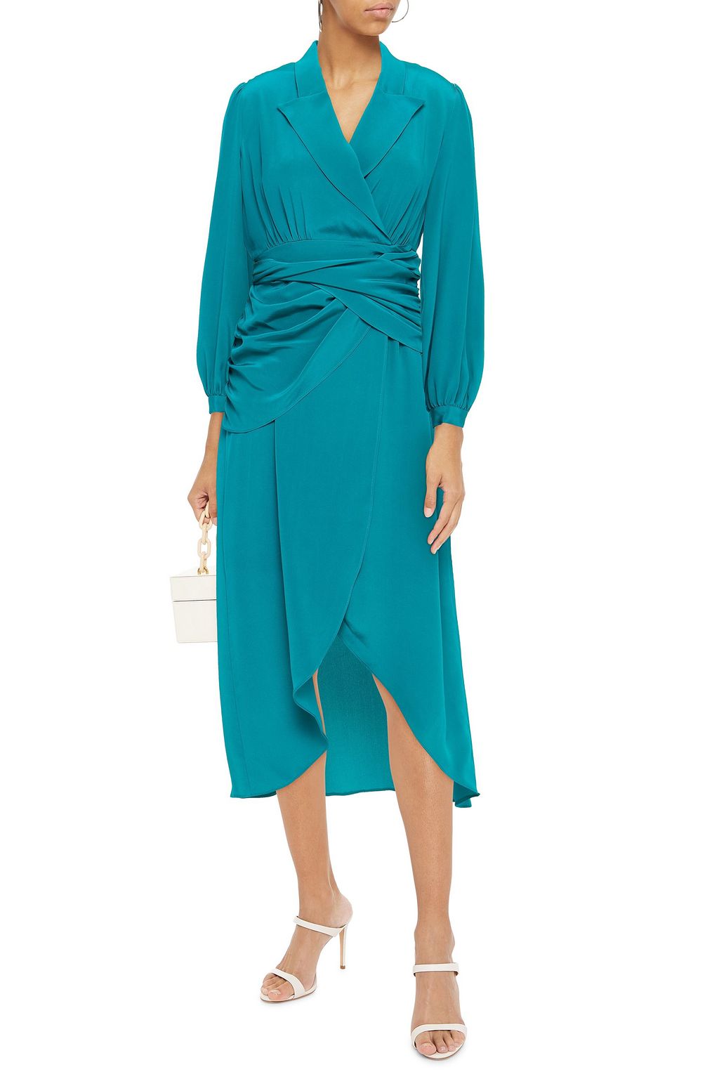 DIANE VON FURSTENBERG Stella Midikleid aus Crêpe de Chine aus Seide mit Wickeleffekt