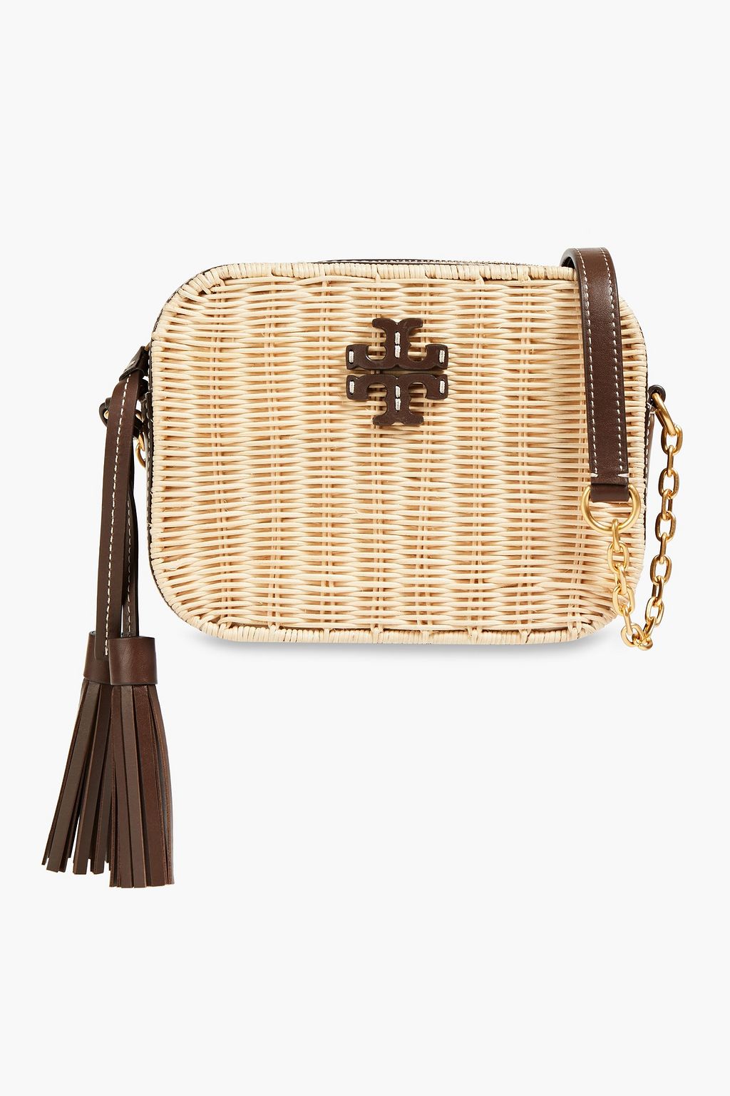 TORY BURCH Tasseled leather and rattan shoulder bag | Sale up to 70% off | THE  OUTNET