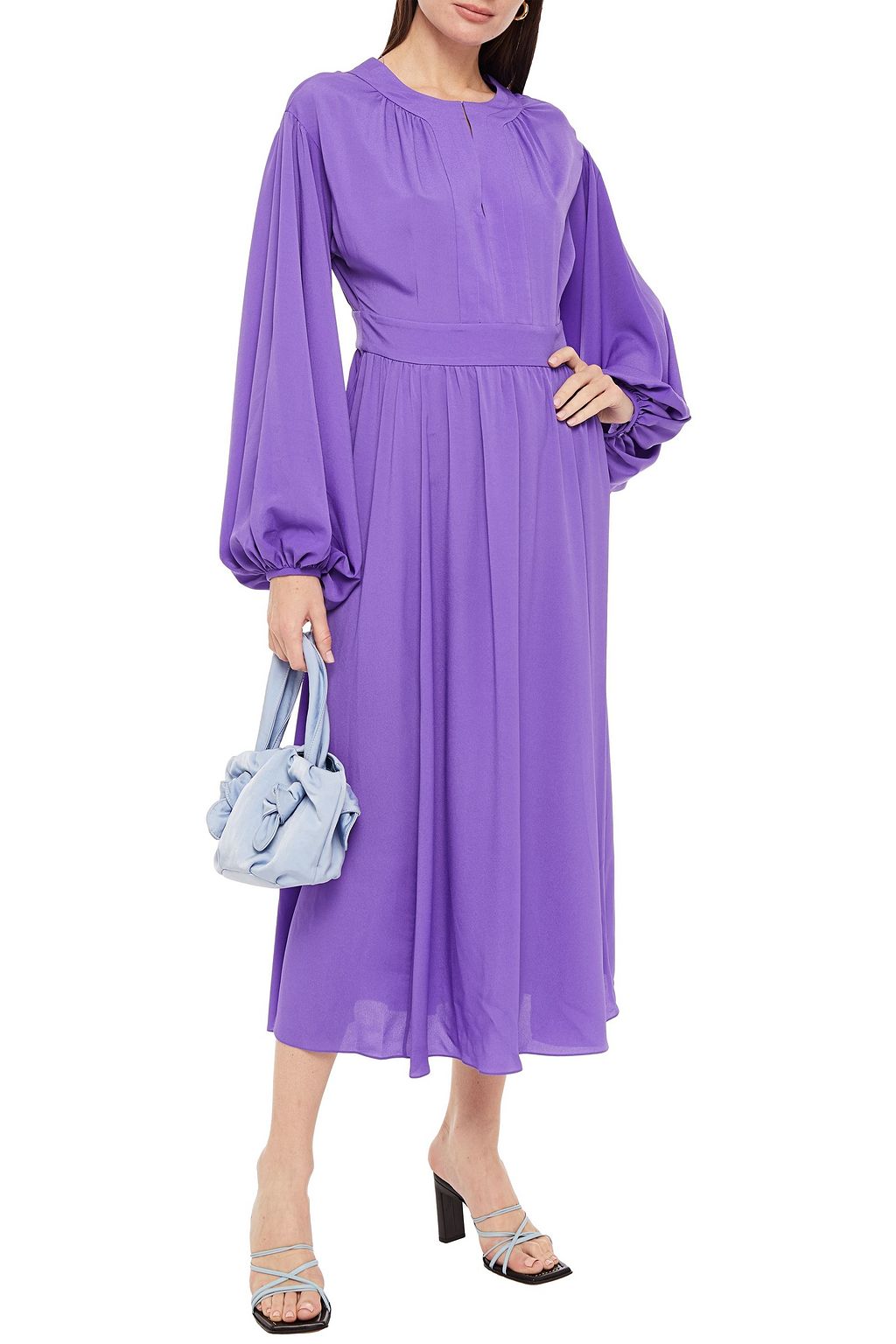 DIANE VON FURSTENBERG Hecuba gathered crepe de chine midi dress