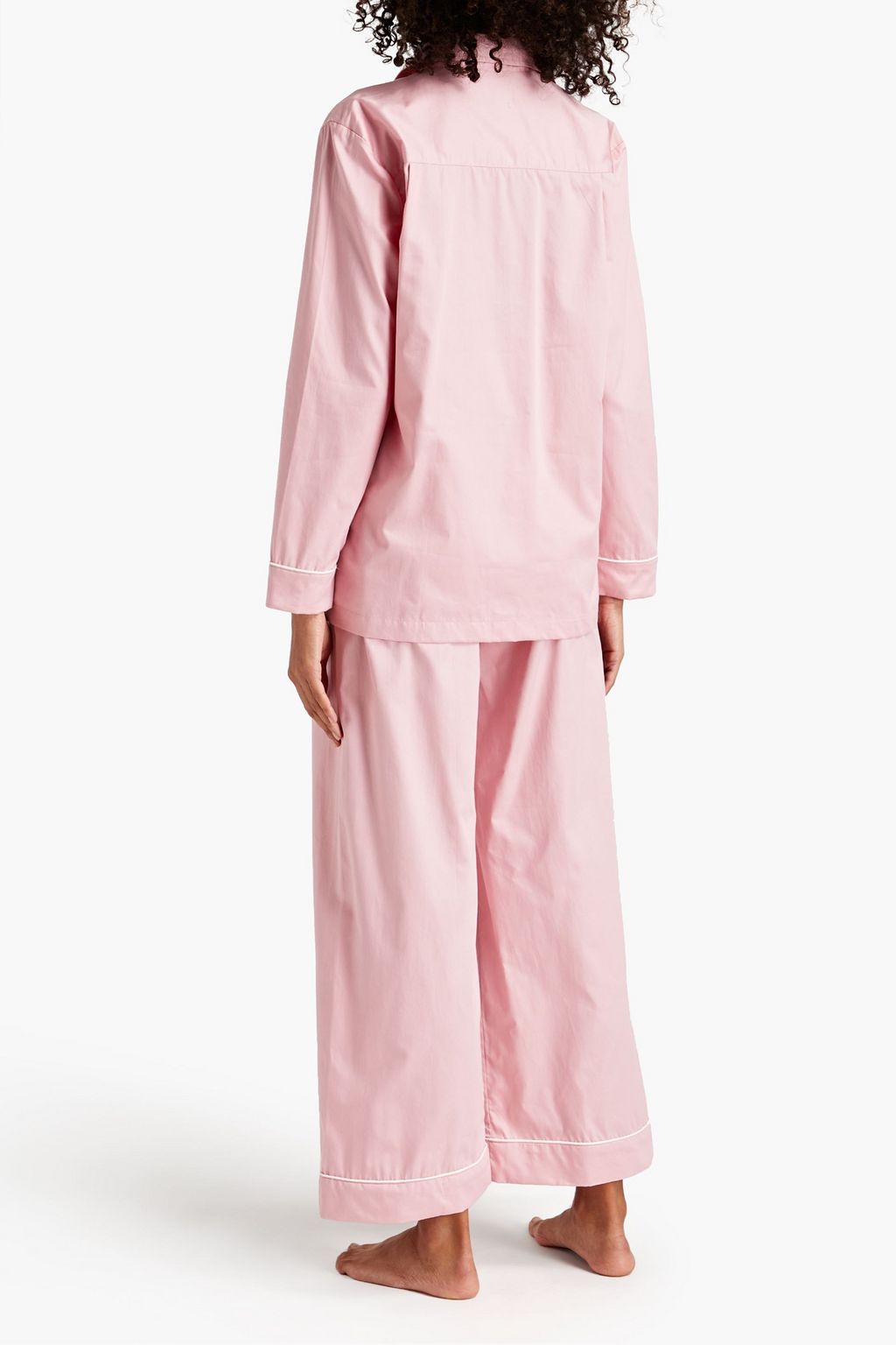 POUR LES FEMMES Cotton-sateen metallic pajama set