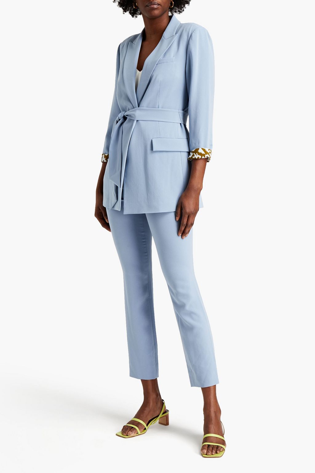 DIANE VON FURSTENBERG Jasmine belted crepe blazer