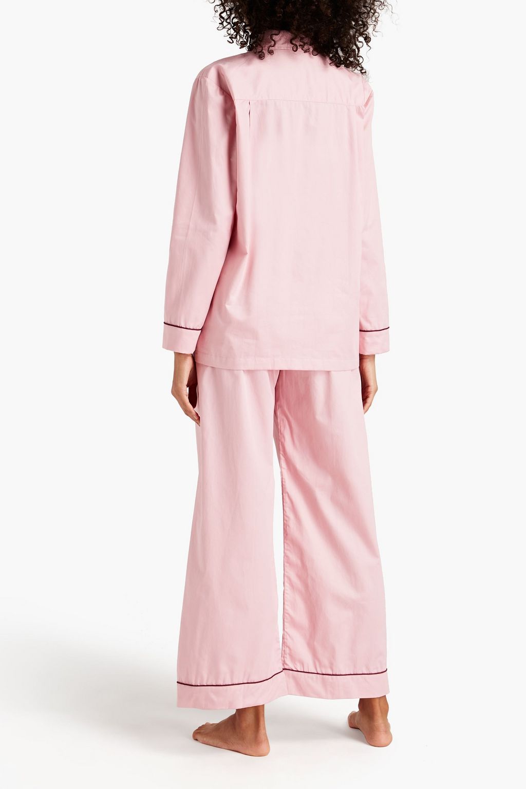 POUR LES FEMMES Cotton-sateen metallic pajama set