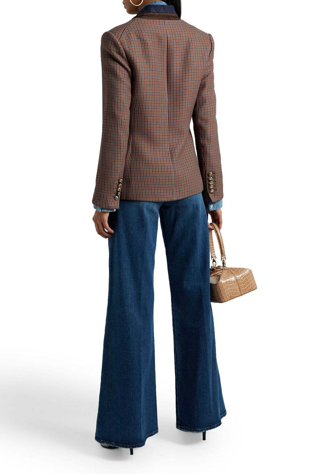 VERONICA BEARD Upcollar Dickey houndstooth woven blazer